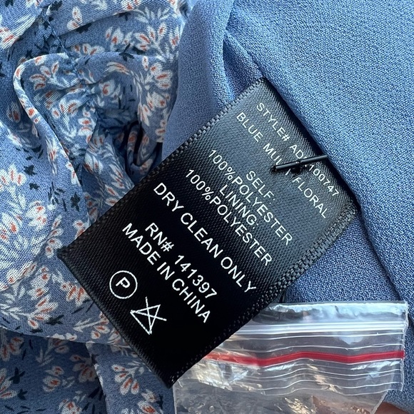 ASTR Blue Floral Tiered Ruffles Lagenlook Mini Dress XS - Picture 9 of 11